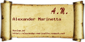 Alexander Marinetta névjegykártya